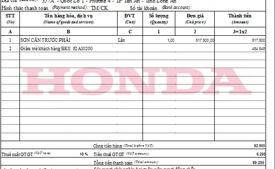 Hoá Đơn Sửa Kính Xe Ô Tô: Đọc Hiểu Các Hạng Mục Chi Phí