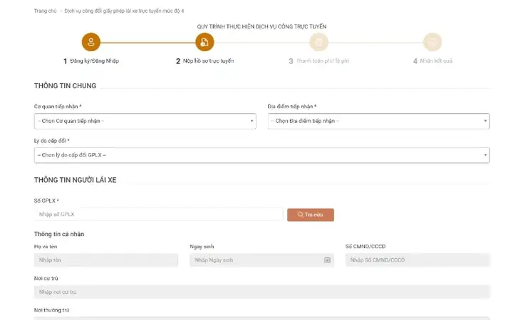 1. Nộp Trực Tuyến (mức Độ 4)