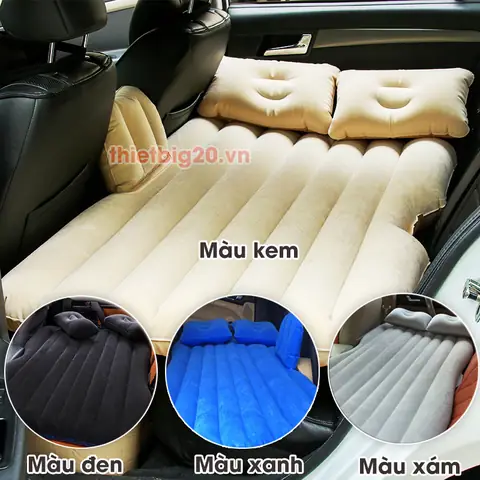 Nệm Xe Hơi, Giường Hơi Xe Ô Tô Vải Nhung (xe 5 Chỗ)