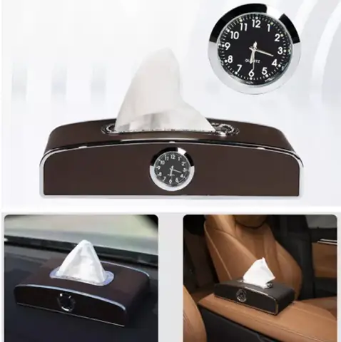 Tiện Ích Của Sản Phẩm Hộp Đựng Khăn Giấy Ô Tô Có Đồng Hồ Kèm Bảng Số Điện Thoại Cao Cấp (mẫu 6)