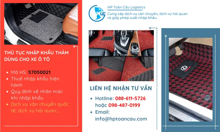 Thủ Tục Nhập Khẩu Thảm Dùng Cho Xe Ô Tô 2025