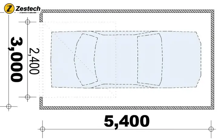 Kích Thước Gara Ô Tô Trong Nhà Tiêu Chuẩn Hiện Nay