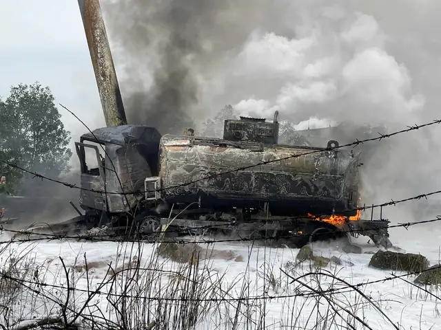 Xe Bồn Chở Dầu Bốc Cháy Ngùn Ngụt Trên Cao Tốc, Lái Xe Tử Vong - Ảnh 1.