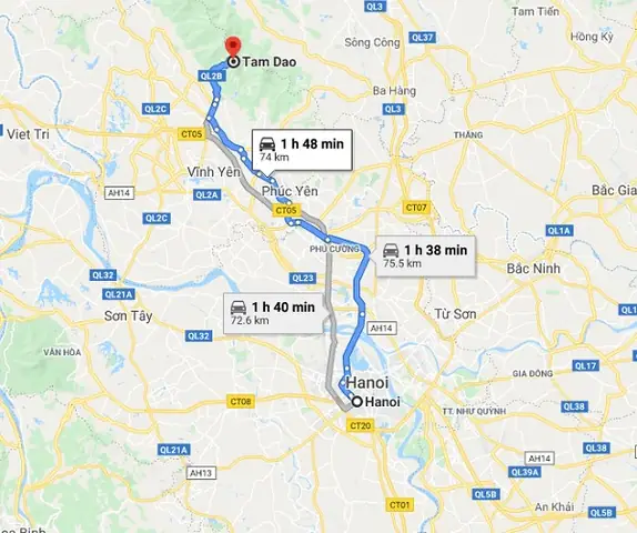 Hướng Dẫn Lộ Trình Đường Đi Tam Đảo Bằng Ô Tô Tự Lái