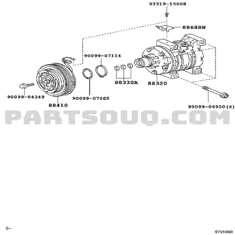 Sơ Đồ Vị Trí Lắp Đặt Của Lốc Điều Hòa Toyota Vios (2008-2013) – Jk447280-0560 Hàng Denso Indonesia