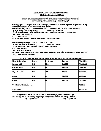 Biên Bản Nghiệm Thu Thuê Xe Ô Tô Khách Là Gì?