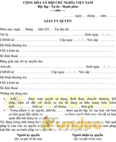 Mẫu Công Ty Ủy Quyền Sử Dụng Xe Ô Tô: Hướng Dẫn Chi Tiết
