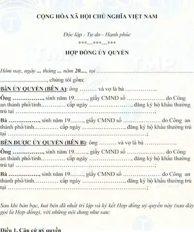 Mẫu Cty Ủy Quyền Sử Dụng Xe Ô Tô Chi Tiết, Chuẩn Pháp Lý