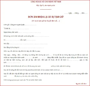 Mẫu Đơn Xin Gửi Xe Ô Tô: Hướng Dẫn Chi Tiết Cách Viết Và Sử Dụng