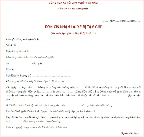 Mẫu Đơn Xin Hỗ Trợ Xe Ô Tô: Cần Biết Những Gì Để Được Hỗ Trợ?