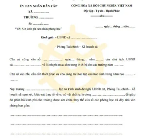 Mẫu Tờ Trình Xin Kinh Phí Sửa Chữa Phòng Học