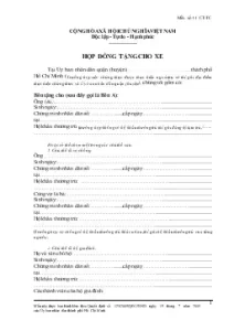 Mẫu Hợp Đồng Tặng Cho Xe Ô Tô: Hướng Dẫn Chi Tiết A-z Thủ Tục & Hồ Sơ