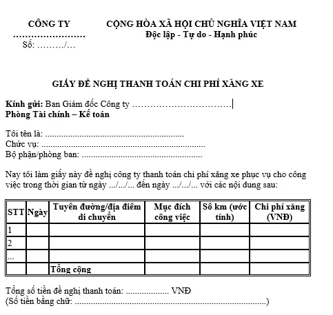 Mẫu Thanh Toán Chi Phí Xe Ô Tô: Hướng Dẫn Quản Lý Tài Chính Xe Hiệu Quả