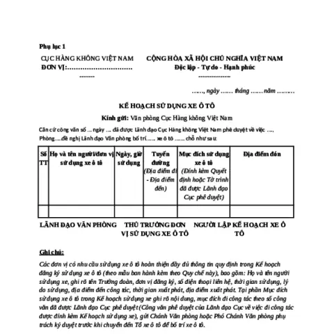 Mẫu Tờ Trình Sử Dụng Xe Ô Tô: Hướng Dẫn Chi Tiết Và Toàn Diện