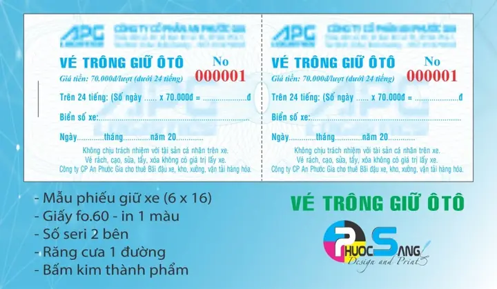 Mẫu Vé Gửi Xe Ô Tô 17 Hàng Đậu: Tiêu Chuẩn & Cách Thiết Kế