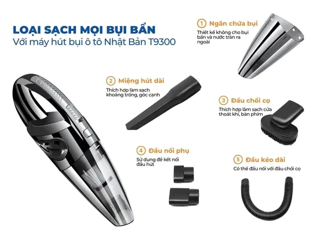Đặc Điểm Tính Năng Máy Hút Bụi Ô Tô Chuyên Dụng Nhật Bản T930
