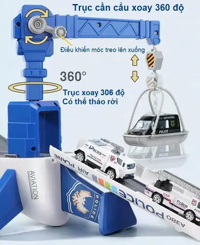 Mô Hình Máy Bay Cảnh Sát Có Đèn Và Nhạc Cỡ Lớn Sj670c