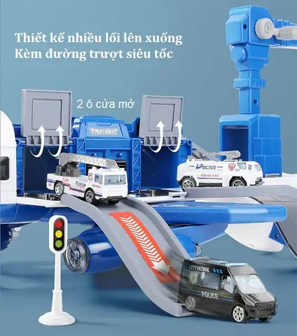 Mô Hình Máy Bay Cảnh Sát Có Đèn Và Nhạc Cỡ Lớn Sj670c