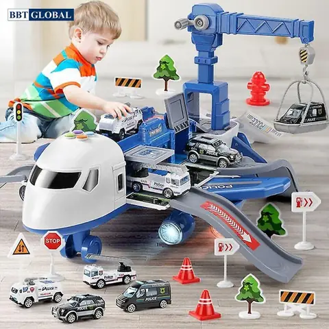 Mô Hình Máy Bay Cảnh Sát Có Đèn Và Nhạc Cỡ Lớn Sj670c