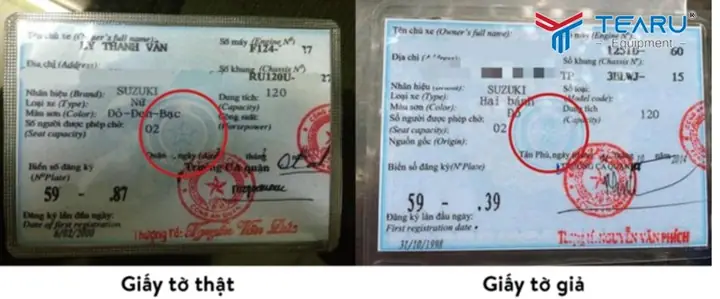 Cách 1: Phân Biệt Đăng Ký Xe Thật Giả Bằng Mắt Thường
