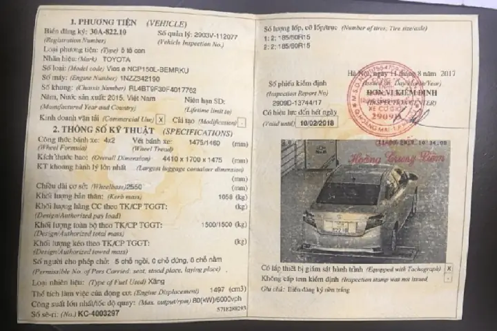 Số Đăng Kiểm Và Cà Vẹt