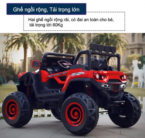 Xe Ô Tô Điện Trẻ Em Địa Hình Trọng Tải Lớn Bbt-3388 - Siêu Khỏe, Siêu Ngầu