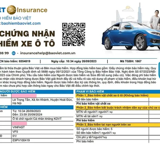 Phí Bảo Hiểm Xe Ô Tô Của Bảo Việt Là Bao Nhiêu Và Cách Tính?