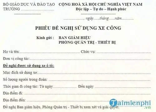 Hướng Dẫn Sử Dụng Và Mẫu Phiếu Đăng Ký Sử Dụng Xe Ô Tô Chuẩn Nhất