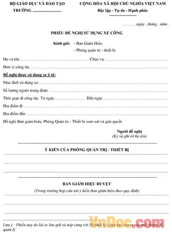 Hướng Dẫn Sử Dụng Và Mẫu Phiếu Đăng Ký Sử Dụng Xe Ô Tô Chuẩn Nhất