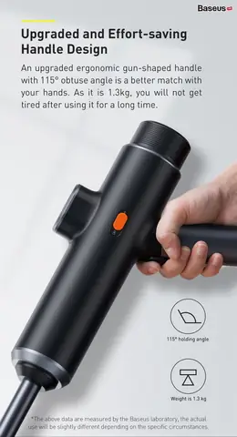 Hình Ảnh Chi Tiết Máy Phun Tăng Áp Rửa Xe Ô Tô Sử Dụng Pin Sạc Baseus Dual Power Portable Electric Car Wash Spray Nozzle
