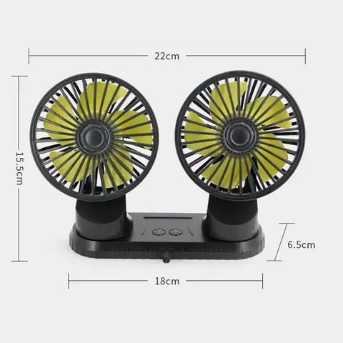 Quạt Điện Mini Đôi Dáng Trên Xe Ô Tô