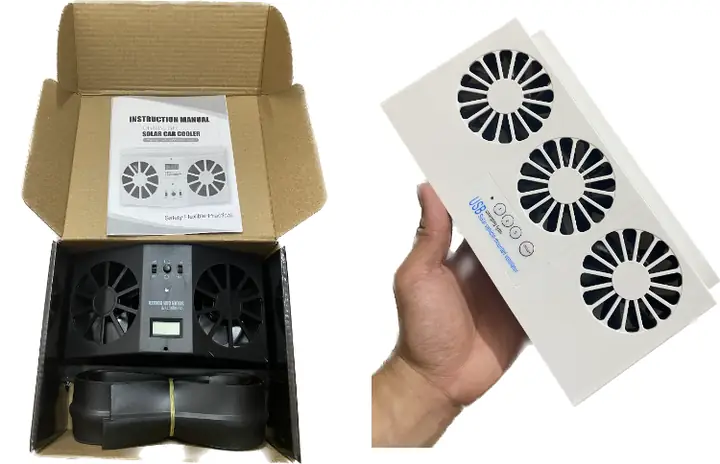 Quạt Thông Giố Năng Lượng Mặt Trời Xe Ô Tô