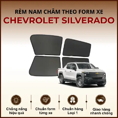 Rèm Che Nắng Nam Châm Ô Tô Chevrolet Silverado Cao Cấp