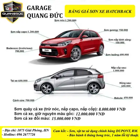 Địa Chỉ Sơn Nhanh Xe Ô Tô Uy Tín Tại Hà Nội - Garage Quang Đức - Hà Nội