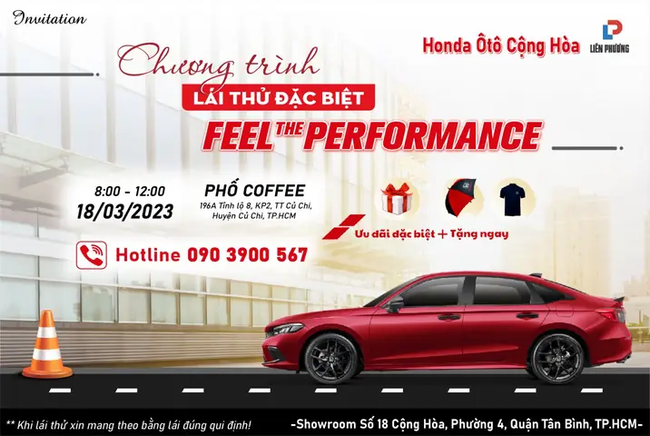 Sự Kiện Lái Thử Xe Ô Tô Honda Feel The Performance | Tháng 03-2023