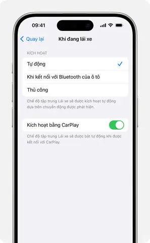 Tự Động Bật Chế Độ Tập Trung Lái Xe