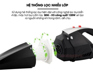 Máy Hút Bụi Cầm Tay Chuyên Ô Tô Sdk-x3 Công Suất 120w (điện 12v)