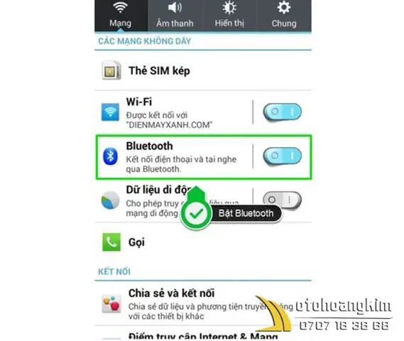 Bước 2: Bật Chế Độ Bluetooth Trên Ô Tô
