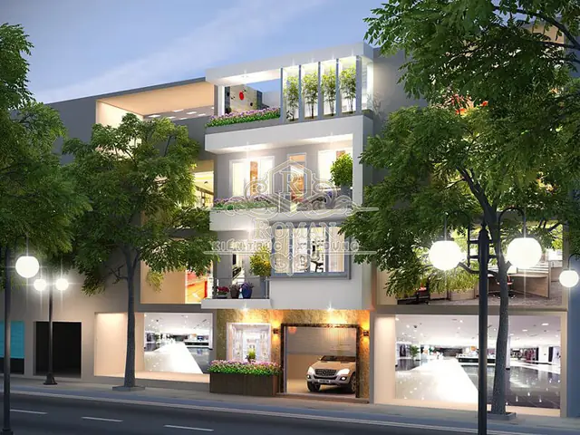 Thiết Kế Nhà Phố Có Gara Ô Tô Để Xe Đẹp Sang Trọng