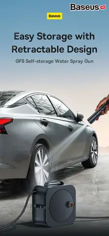 Hình Ảnh Bộ Vòi Tăng Áp Xịt Rửa Xe Ô Tô Baseus Gf8 Self-storage Water Spray Gun