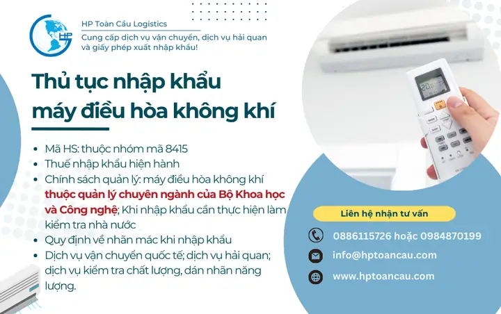 Thủ Tục Hải Quan Và Thuế Nhập Khẩu Máy Điều Hòa Không Khí Năm 2025