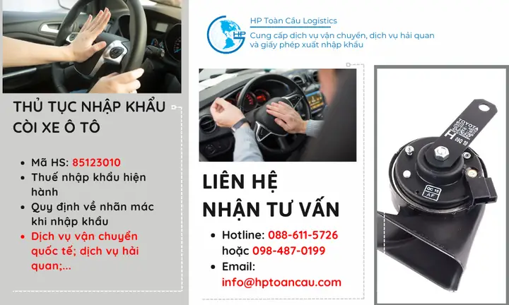 Thủ Tục Nhập Khẩu Còi Xe Ô Tô 2025