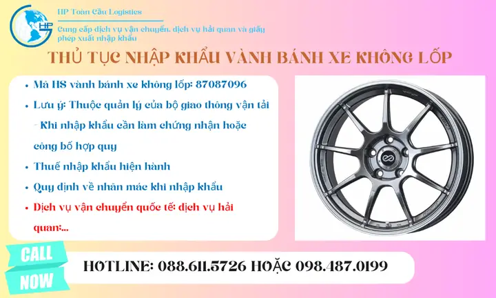 Thủ Tục Nhập Khẩu Vành Bánh Xe Không Lốp Năm 2025