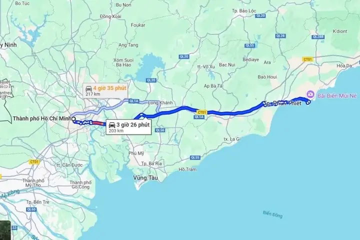 Câu 2: Thời Gian Di Chuyển Bằng Xe 7 Chỗ Từ Sài Gòn Đi Phan Thiết Là Bao Lâu?