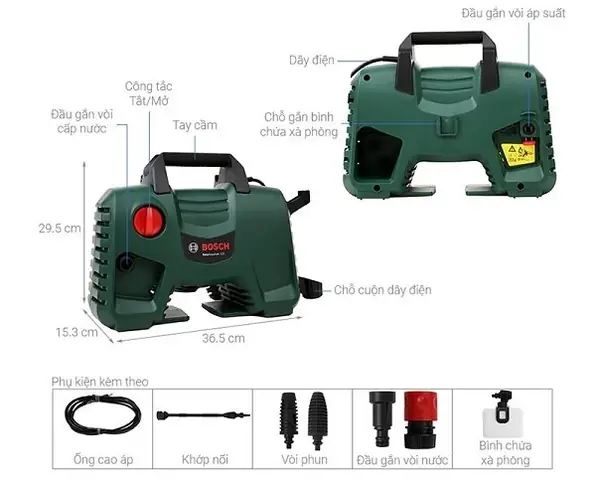 Máy Rửa Xe Ô Tô Gia Đình Bosch Easy Aquatak Aqt 120