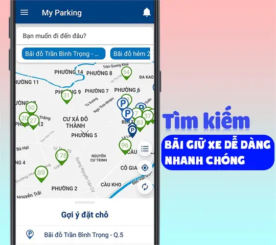 Tìm Kiếm Xung Quanh Vị Trí Bãi Đỗ Xe Một Cách Dễ Dàng