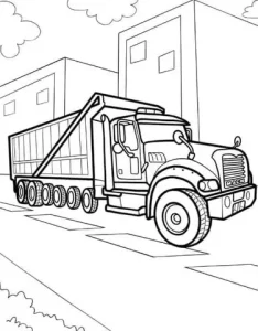 Bộ Sưu Tập Tranh Tô Màu Xe Container Cho Bé