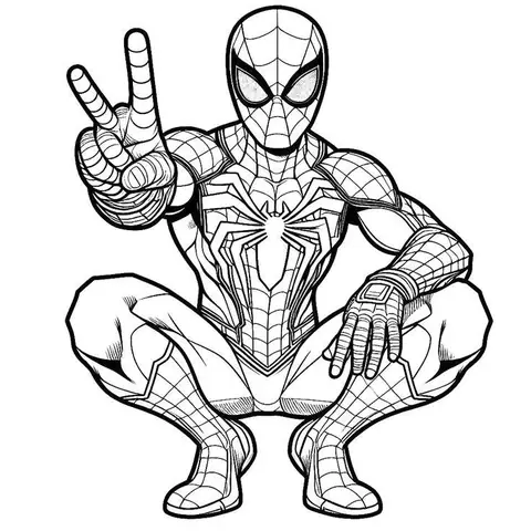 1tranh Tô Màu Spider Man Dễ Thương