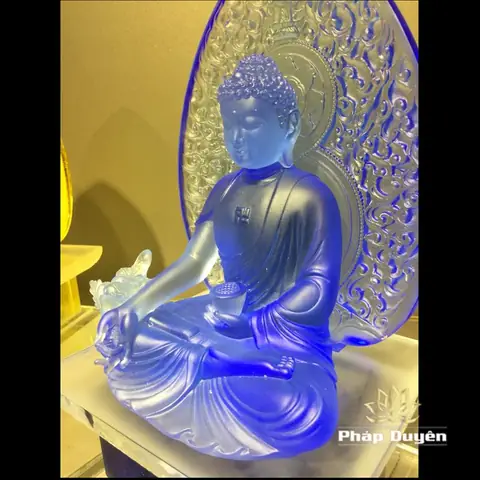 Alternative View Of Bộ Tượng Dược Sư Lưu Ly, Ngồi 7 Màu, Có Lá Đề, Cao 38cm