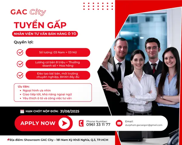 Tổng Quan Gac City Tuyển Dụng – Nhân Viên Tư Vấn Bán Hàng Ô Tô